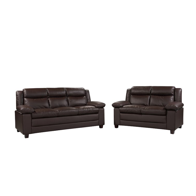 Wade Logan Huling 2 Piece Vegan Leather Living Room Set Wayfair Co Uk